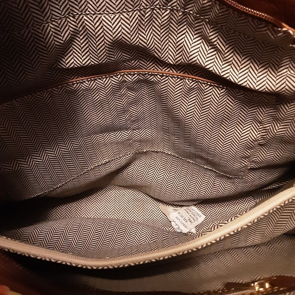 NWT Jen & Co. Connar Vegan Striped Tote w/long strap for crossbody - Picture 6 of 9